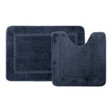 Набор ковриков для ванной комнаты, 65х45 + 45х45, микрофибра, синий, IDDIS, PSET05Mi13