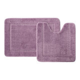 Набор ковриков для ванной комнаты, 65х45 + 45х45, микрофибра, фиолетовый, IDDIS, PSET01Mi13