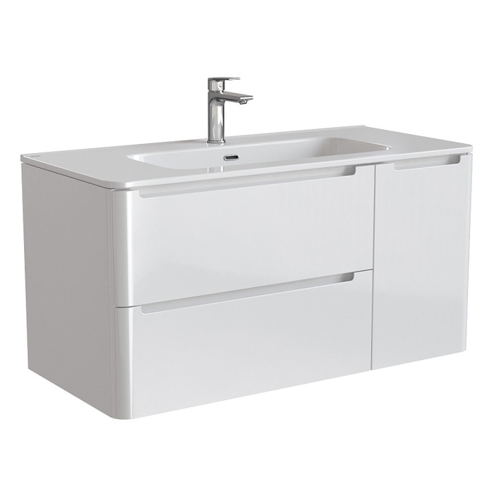 Тумба с умывальником, подвесная, 100 см, белая, Edifice, IDDIS, EDI10W1i95K Тумба с умывальником, подвесная, 100 см, белая, Edifice, IDDIS, EDI10W1i95K