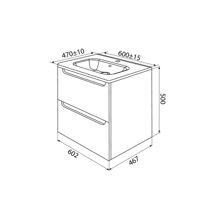 Тумба с умывальником, подвесная, 60 см, белая, Edifice, IDDIS, EDI60W0i95K Тумба с умывальником, подвесная, 60 см, белая, Edifice, IDDIS, EDI60W0i95K