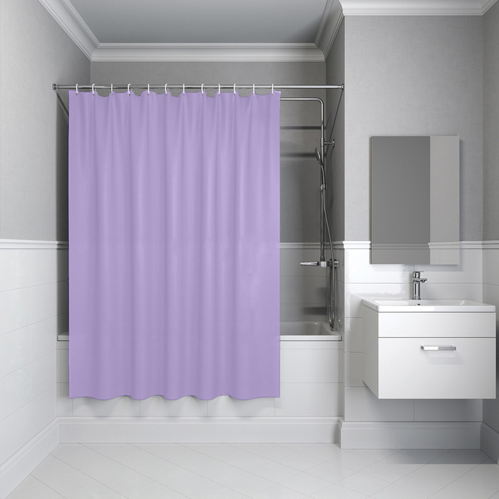 Штора для ванной, 200x180 см, PE, светло-фиолетовый, IDDIS, P08PE18i11 Штора для ванной, 200x180 см, PE, светло-фиолетовый, IDDIS, P08PE18i11