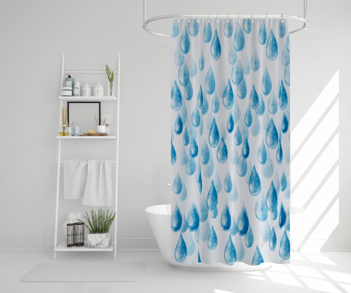Штора для в/к Drops , полиэстер, 180*200, ZALEL ZL-10 Штора для в/к Drops , полиэстер, 180*200, ZALEL ZL-10