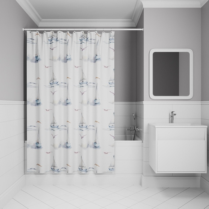 Штора для ванной, 200x180 см, Полиэстер, IDDIS, BO02P18i11 Штора для ванной, 200x180 см, Полиэстер, IDDIS, BO02P18i11