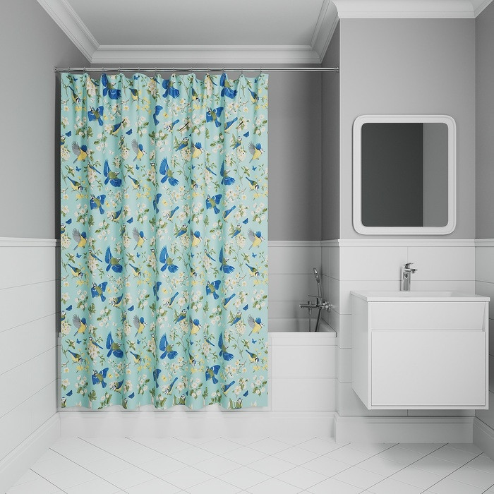 Штора для ванной, 200x180 см, Полиэстер, IDDIS, BP03P18i11 Штора для ванной, 200x180 см, Полиэстер, IDDIS, BP03P18i11