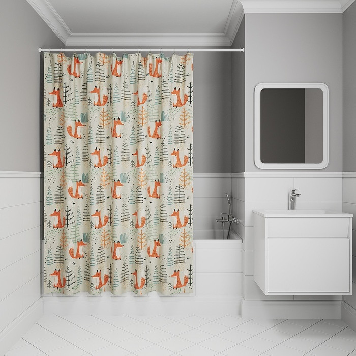 Штора для ванной, 200x180 см, Полиэстер, IDDIS, BA04P18i11 Штора для ванной, 200x180 см, Полиэстер, IDDIS, BA04P18i11