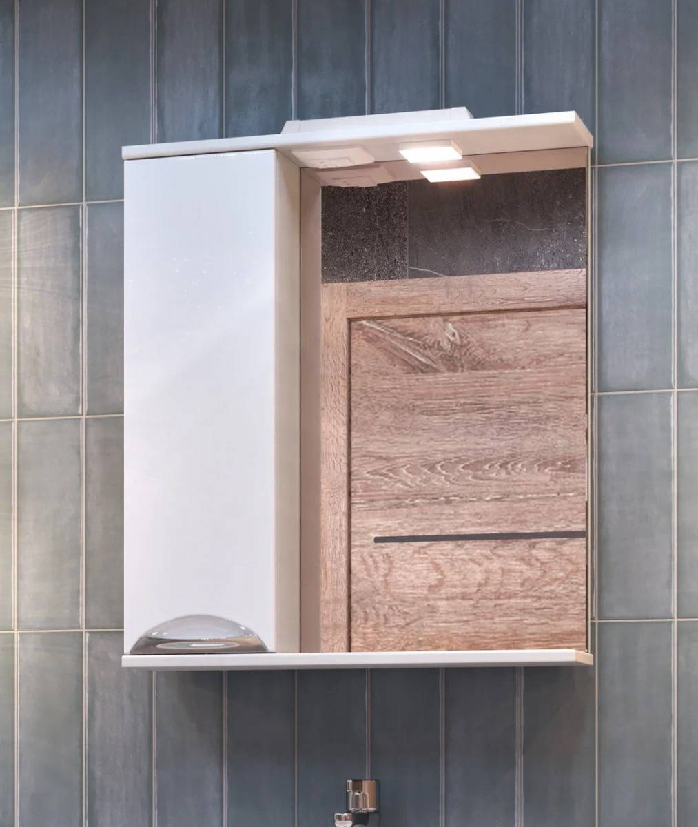 Шкаф навесной с зеркалом Callao 600 (левый) со спотом, VIGO Шкаф навесной с зеркалом Callao 600 (левый) со спотом, VIGO