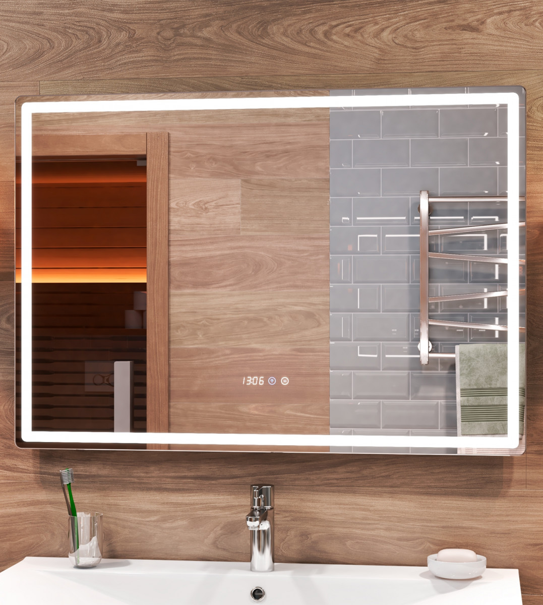 Зеркало Geometry Luxe 1000 бесконтактное включение (на взмах), VIGO Зеркало Geometry Luxe 1000 бесконтактное включение (на взмах), VIGO