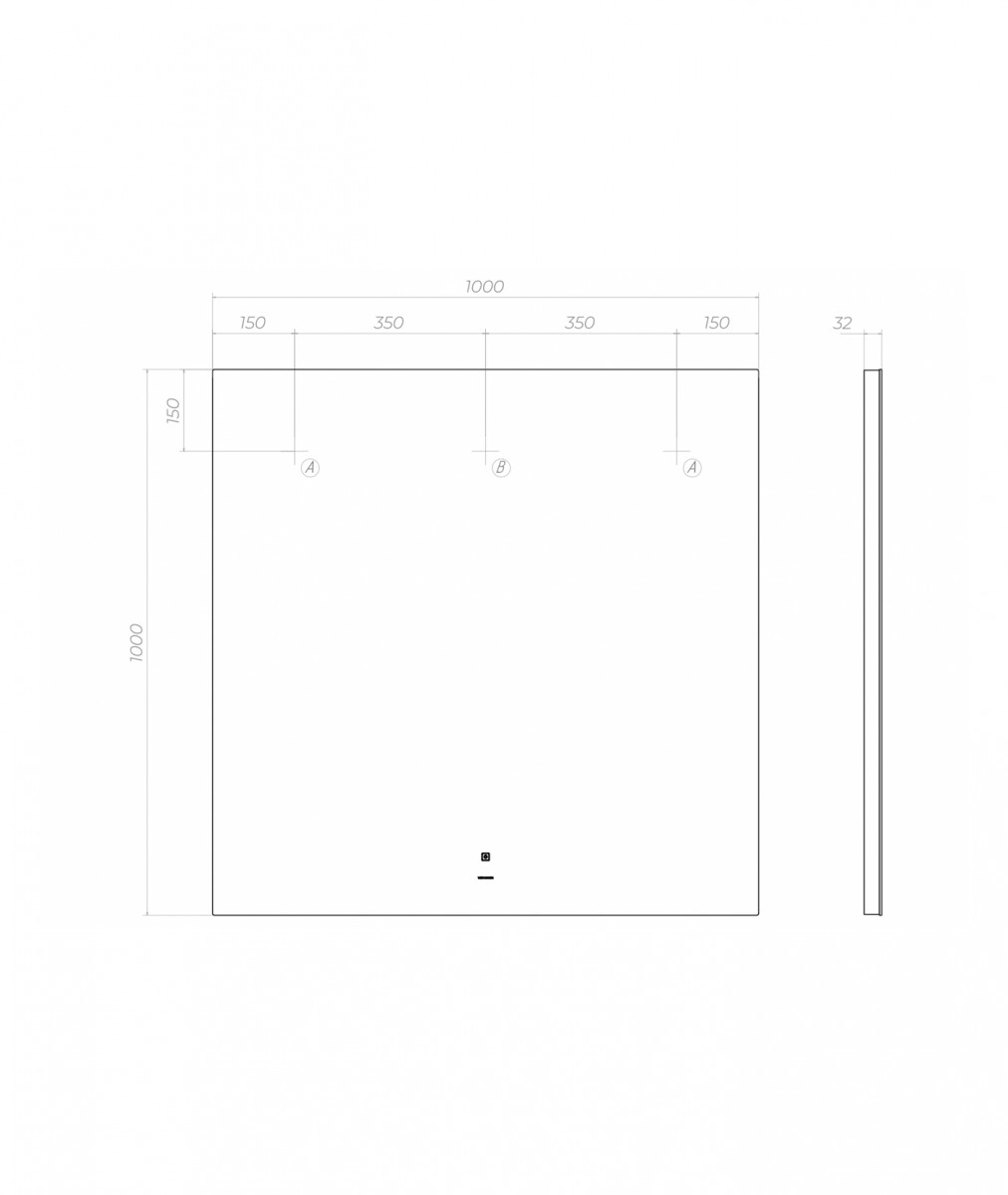 Зеркало Quadro Comfort 1000 Зеркало Quadro Comfort 1000