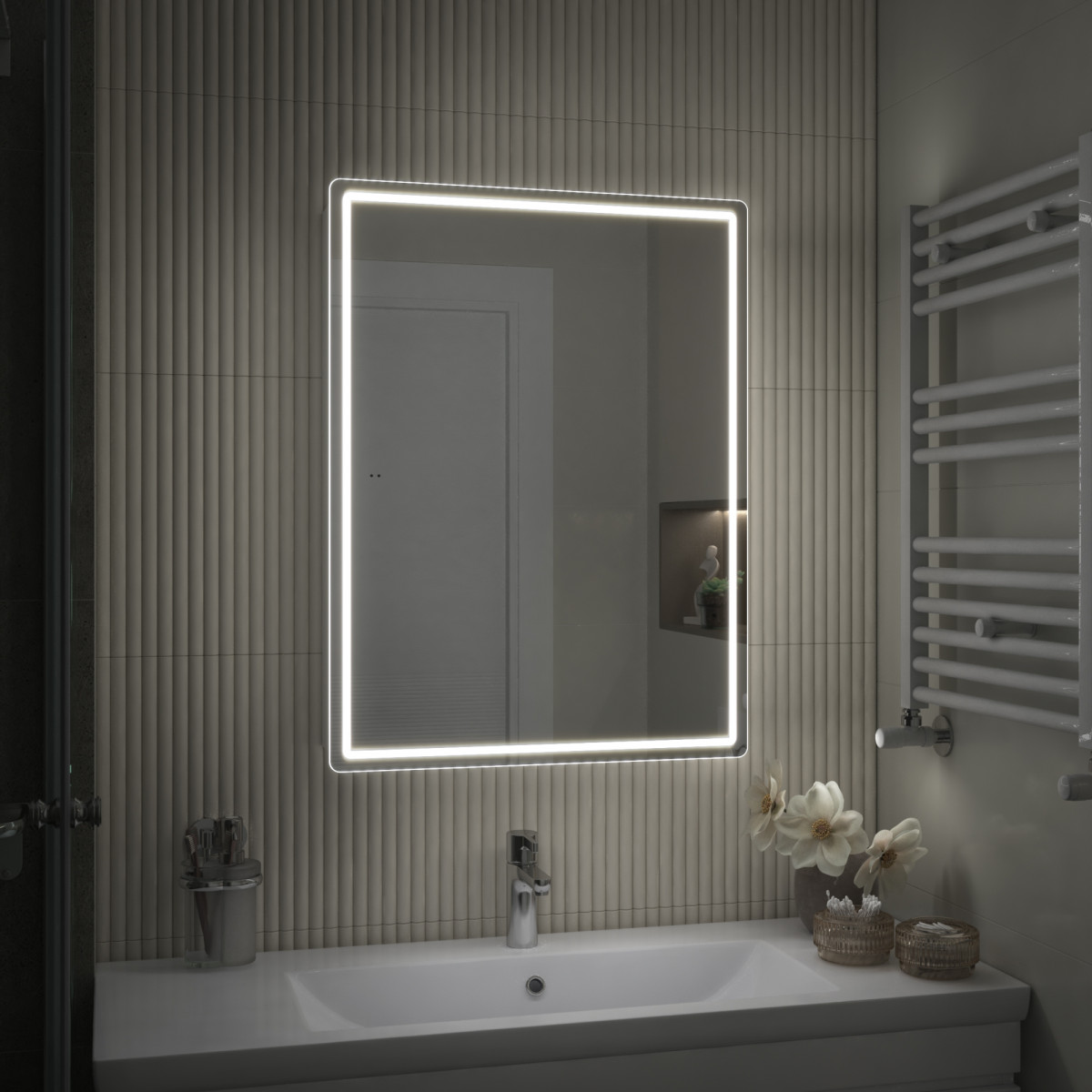 Шкаф навесной Geometry Comfort 600 с зеркалом, VIGO Шкаф навесной Geometry Comfort 600 с зеркалом, VIGO