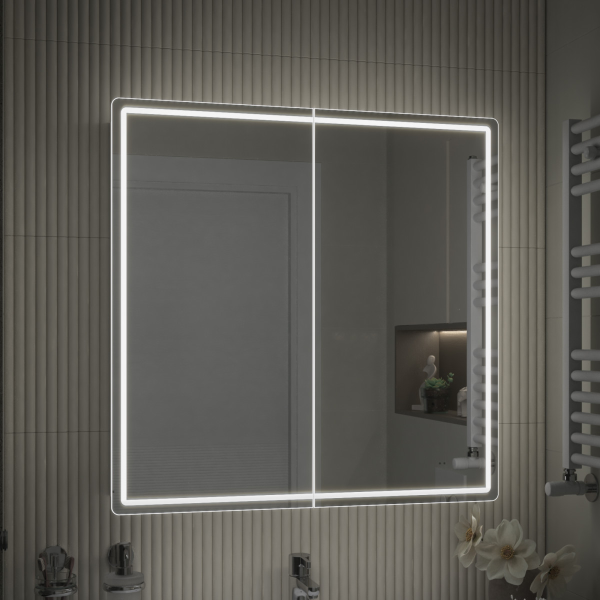 Шкаф навесной Geometry Comfort 800 с зеркалом, VIGO Шкаф навесной Geometry Comfort 800 с зеркалом, VIGO