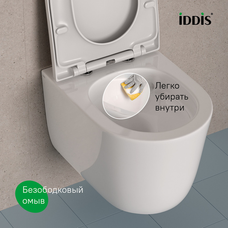 Унитаз подвесной безободковый, Slide, IDDIS, SLIRDSEi25 Унитаз подвесной безободковый, Slide, IDDIS, SLIRDSEi25