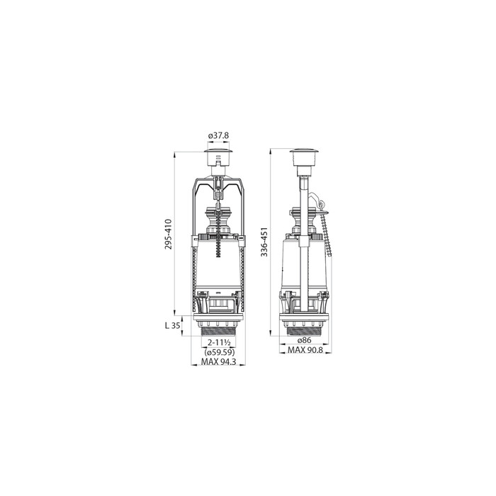 Арматура смывная, 1-ур, боковой подвод, тип А, IDDIS, F012400-0005 Арматура смывная, 1-ур, боковой подвод, тип А, IDDIS, F012400-0005