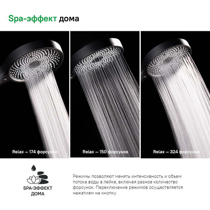 Лейка для душа, черная, SpaHome, IDDIS, SPA3F0Bi18 Лейка для душа, черная, SpaHome, IDDIS, SPA3F0Bi18
