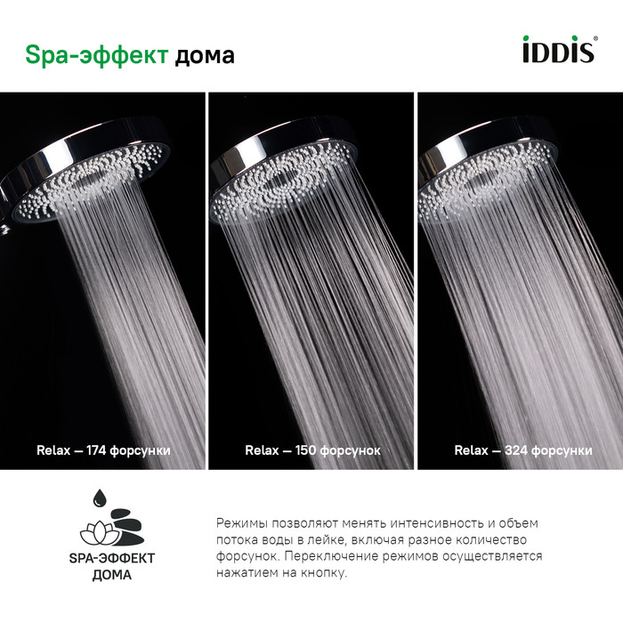 Лейка для душа, хром, SpaHome, IDDIS, SPA3F0Ci18 Лейка для душа, хром, SpaHome, IDDIS, SPA3F0Ci18