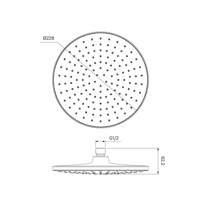 Душевая насадка верхняя круглая, хром, Optima Home, IDDIS, OPH22CRi64 Душевая насадка верхняя круглая, хром, Optima Home, IDDIS, OPH22CRi64