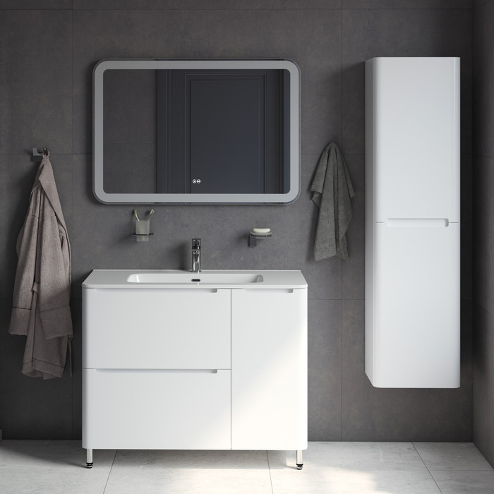 Тумба с умывальником, напольная, 100 см, белая, Edifice, IDDIS, EDI10WFi95K Тумба с умывальником, напольная, 100 см, белая, Edifice, IDDIS, EDI10WFi95K