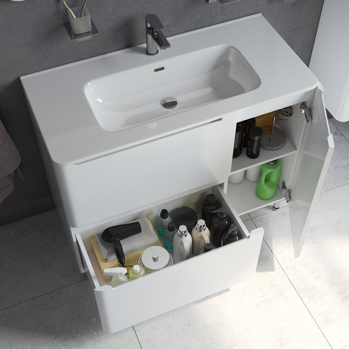 Тумба с умывальником, напольная, 100 см, белая, Edifice, IDDIS, EDI10WFi95K Тумба с умывальником, напольная, 100 см, белая, Edifice, IDDIS, EDI10WFi95K