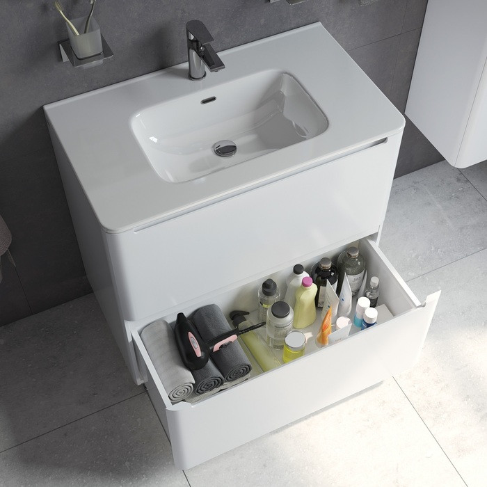 Тумба с умывальником, напольная, 80 см, белая, Edifice, IDDIS, EDI80WFi95K Тумба с умывальником, напольная, 80 см, белая, Edifice, IDDIS, EDI80WFi95K