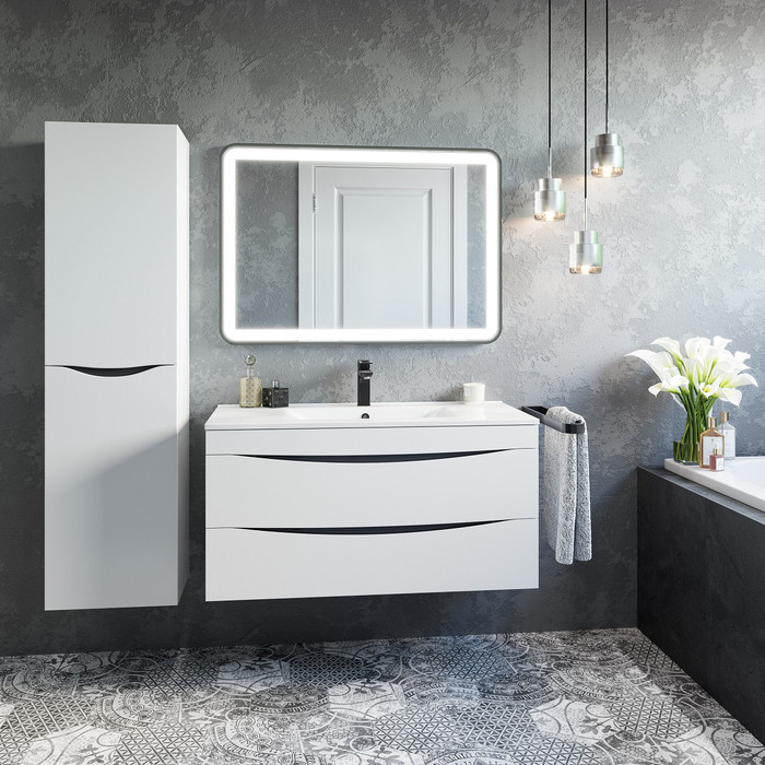 Тумба с умывальником, подвесная, 100 см, белая, Cloud, IDDIS, CLO10W1i95K Тумба с умывальником, подвесная, 100 см, белая, Cloud, IDDIS, CLO10W1i95K